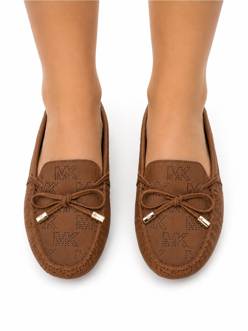 Michael Kors Brown Suede Logo Moccasins